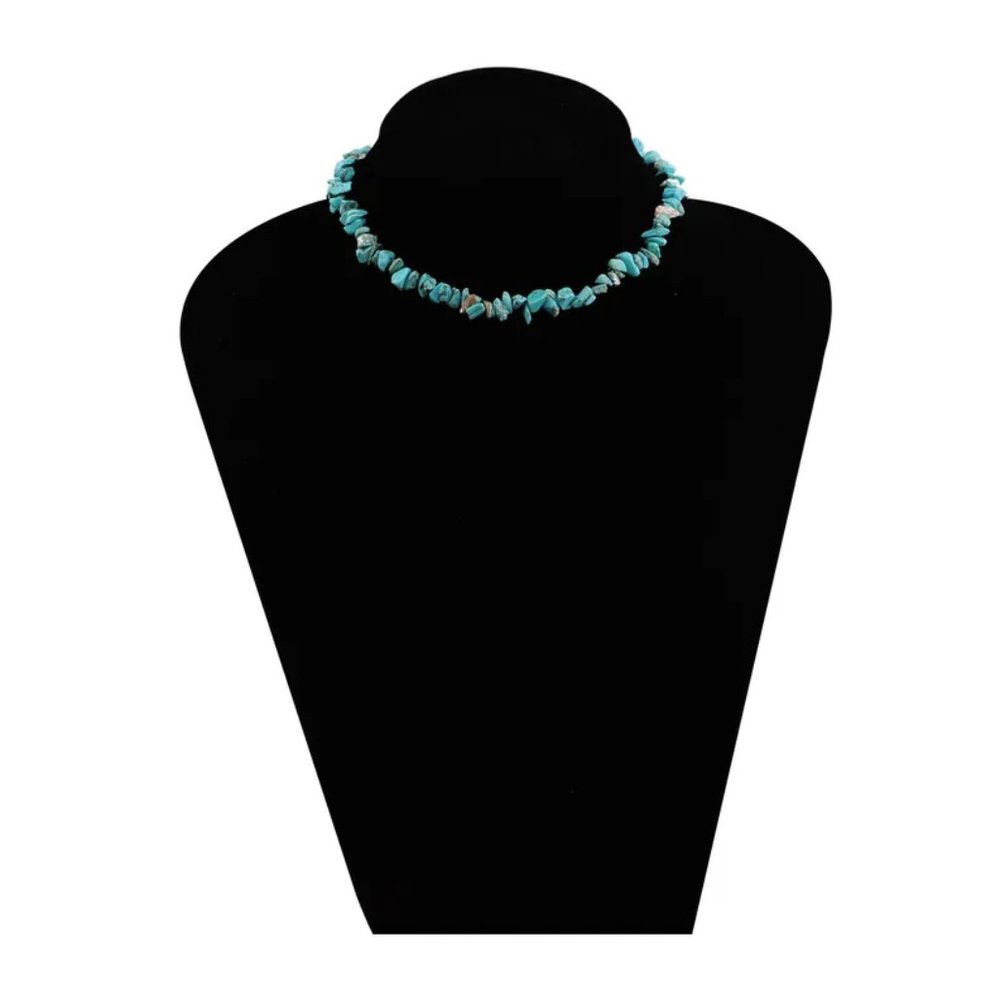 Western Southwestern Turquoise Beaded Boho Choker Necklace NEW - Picture 5 of 7